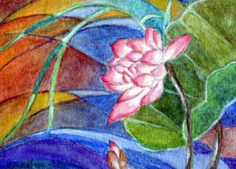 "Lotus Glow" by Vina Yang, Verona WI - Watercolor, SOLD